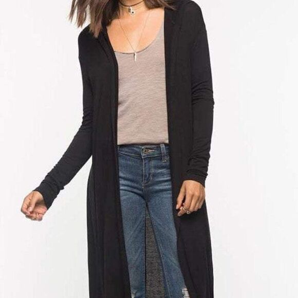 J. Crew Long Sleeved Maxi Cardigan High-Low Open Front sz S - Picture 1 of 9